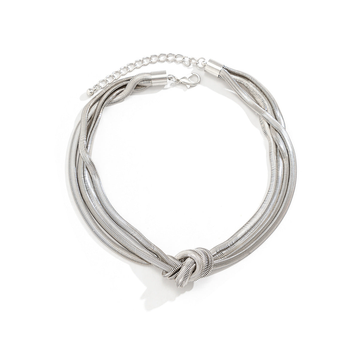 Collar de clavícula con cadena anudada geométrica de hip hop de hierro al por mayor